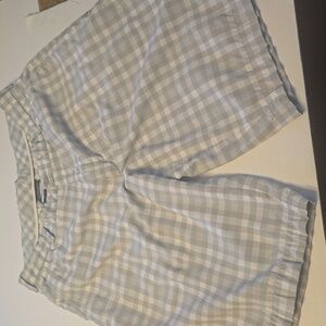 Nike Plaid Golf Shorts in Light Gray and White